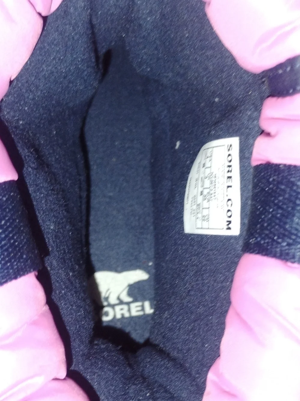 Sorel Kids Pink and Navy Puffer Winter Boots Size 4